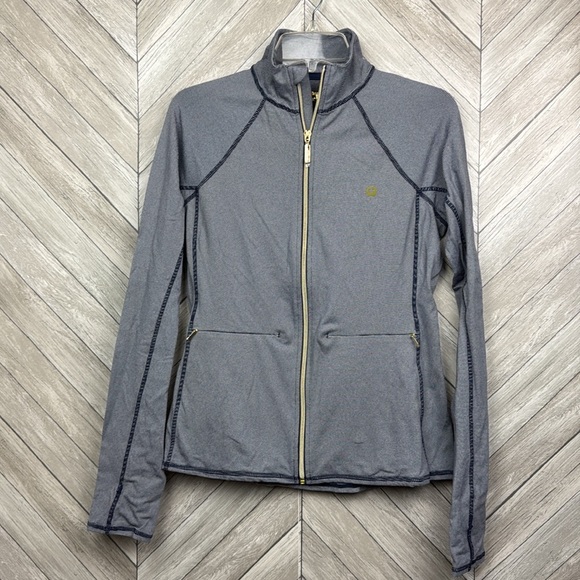 NWOT Lilly Pulitzer Athletic Jacket Luxletic Stripe Full gold Zip 2 Pockets M - Picture 3 of 12